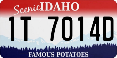 ID license plate 1T7014D