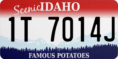 ID license plate 1T7014J