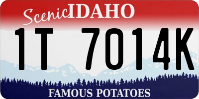 ID license plate 1T7014K