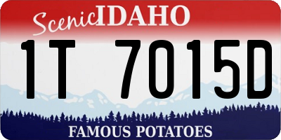 ID license plate 1T7015D