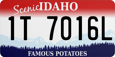ID license plate 1T7016L