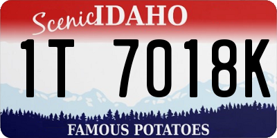 ID license plate 1T7018K