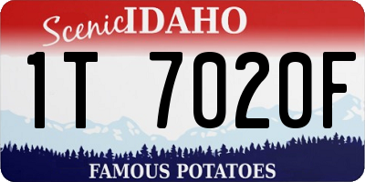ID license plate 1T7020F