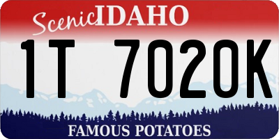 ID license plate 1T7020K