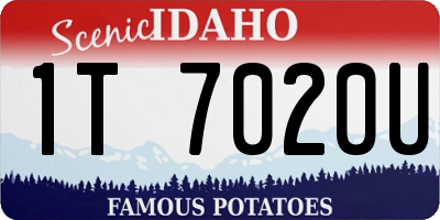 ID license plate 1T7020U