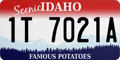ID license plate 1T7021A