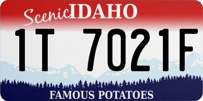 ID license plate 1T7021F