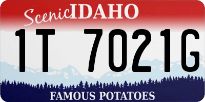 ID license plate 1T7021G