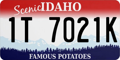 ID license plate 1T7021K