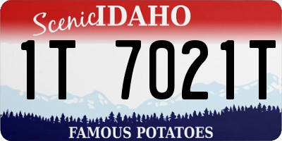 ID license plate 1T7021T