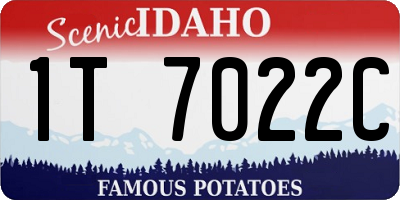 ID license plate 1T7022C