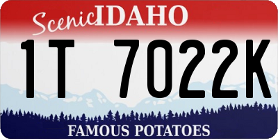 ID license plate 1T7022K
