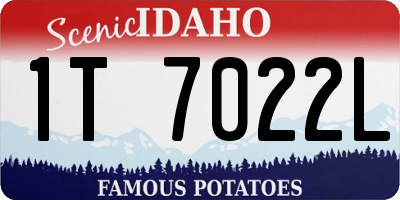 ID license plate 1T7022L