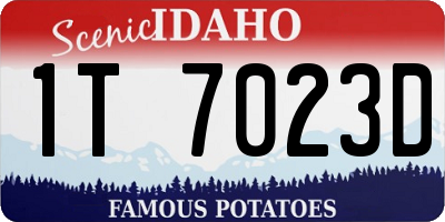 ID license plate 1T7023D