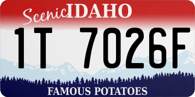 ID license plate 1T7026F