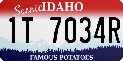 ID license plate 1T7034R