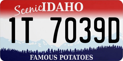 ID license plate 1T7039D