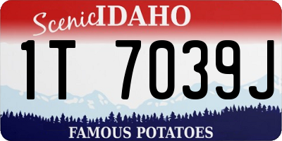 ID license plate 1T7039J