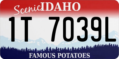 ID license plate 1T7039L