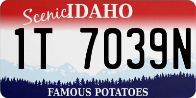 ID license plate 1T7039N