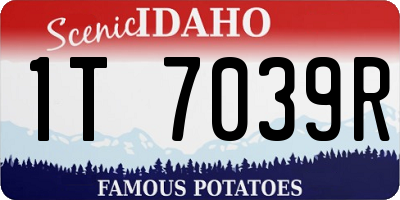 ID license plate 1T7039R