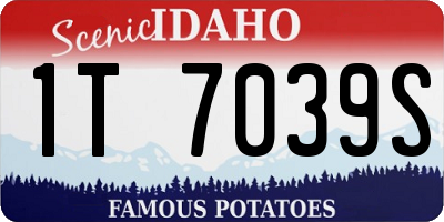ID license plate 1T7039S