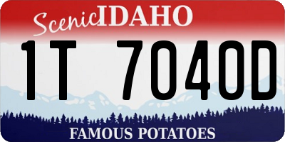 ID license plate 1T7040D