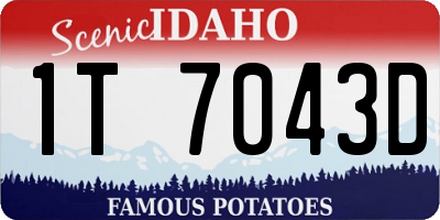 ID license plate 1T7043D