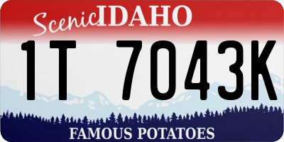 ID license plate 1T7043K