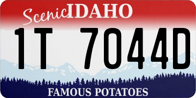 ID license plate 1T7044D