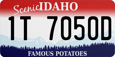 ID license plate 1T7050D