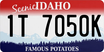 ID license plate 1T7050K