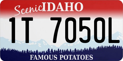 ID license plate 1T7050L