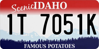 ID license plate 1T7051K
