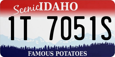 ID license plate 1T7051S