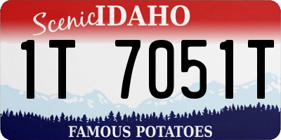 ID license plate 1T7051T