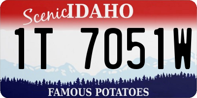 ID license plate 1T7051W