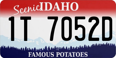 ID license plate 1T7052D