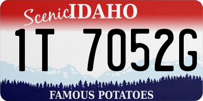 ID license plate 1T7052G