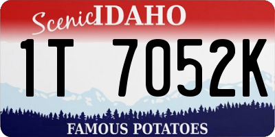 ID license plate 1T7052K