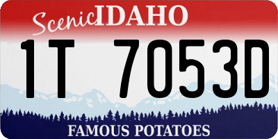 ID license plate 1T7053D