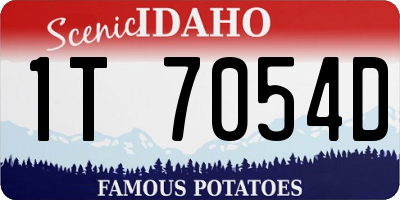 ID license plate 1T7054D