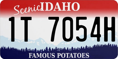 ID license plate 1T7054H