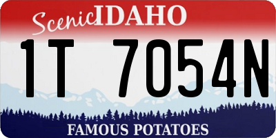 ID license plate 1T7054N