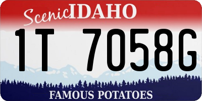ID license plate 1T7058G