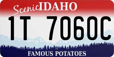 ID license plate 1T7060C