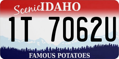 ID license plate 1T7062U