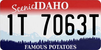 ID license plate 1T7063T