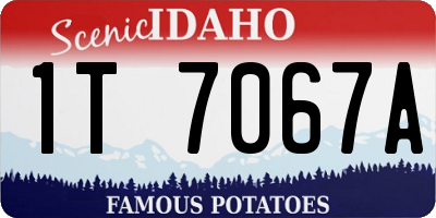 ID license plate 1T7067A