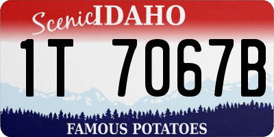 ID license plate 1T7067B